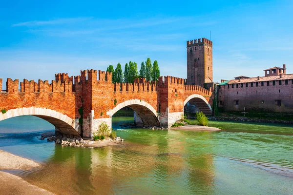 Castelvecchio Eller Old Castle Och Scaligero Bron Verona Veneto Regionen — Stockfoto