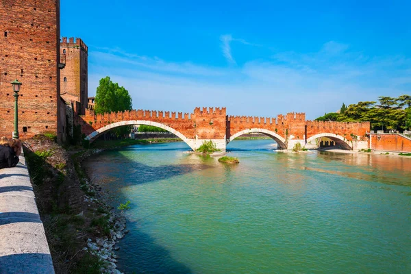 Castelvecchio Old Castle Scaligero Bridge Verona Veneto Region Italy — Stock Photo, Image