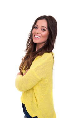 güzel bir genç casual kadın stüdyo çekim