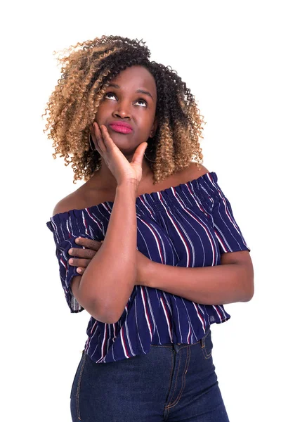 Studio Shot Young Woman Having Great Idea — Stock Photo, Image