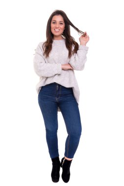güzel bir genç casual kadın stüdyo çekim