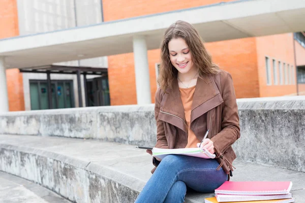 Smiling Young Student Studying University Campus — Stock Photo, Image