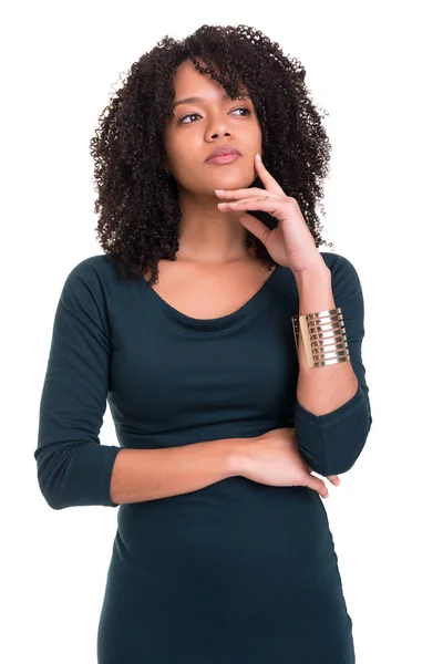 Young Business African Woman Having Great Idea — Stock Photo, Image