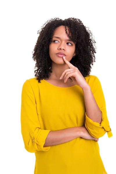 Imagen Del Estudio Mujer Joven Teniendo Una Gran Idea —  Fotos de Stock