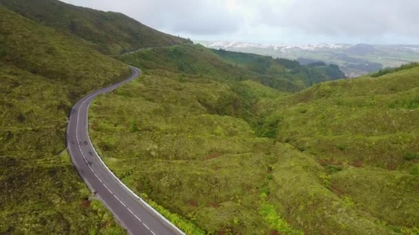 Strade Vuote Campagna Azzorre Portogallo — Video Stock