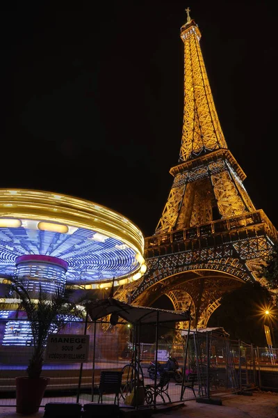 París Francia Octubre 2018 Hermosa Torre Eiffel Por Noche — Foto de Stock