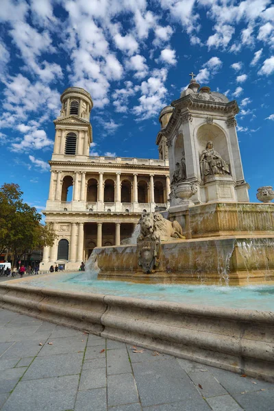 Paříž Francie Října 2018 Exteriér Krásné Historické Saint Sulpice Církve — Stock fotografie