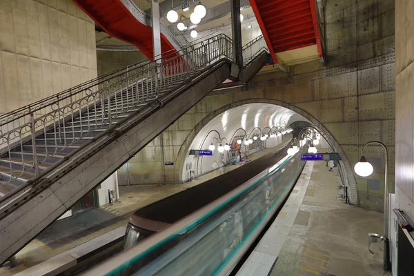 Fransa Paris Ekim 2018 Metro Cite Kentsel Altyapı Istasyonu — Stok fotoğraf