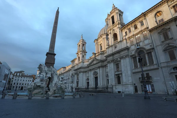 Hermosa Piazza Navona Atardecer Roma Italia —  Fotos de Stock