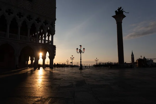 Veduta Piazza San Marco Palazzo Ducale Venezia Architettura Punto Riferimento — Foto Stock