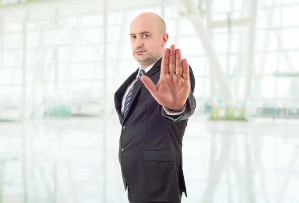 Geschäftsmann Macht Halt Mit Der Hand Büro — Stockfoto