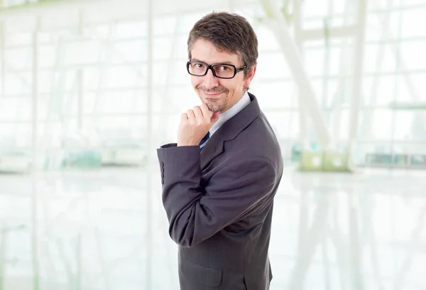 Retrato Homem Negócios Feliz Escritório — Fotografia de Stock