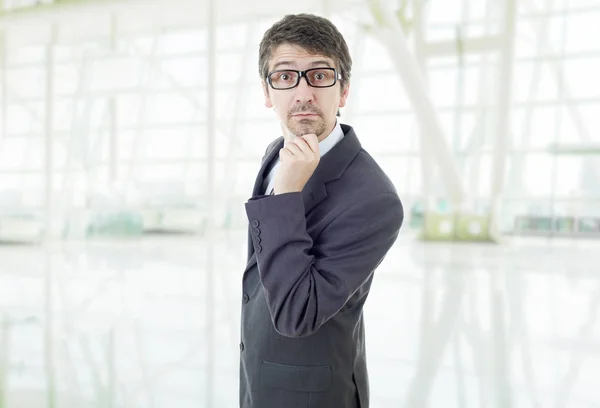 Young Business Man Surprised Office — Stock Photo, Image