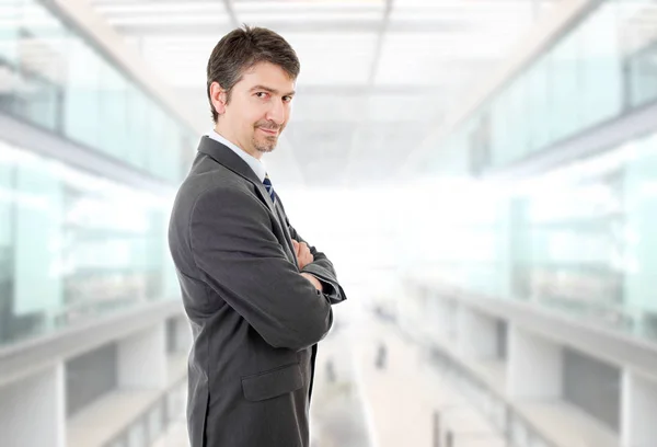 Glücklicher Geschäftsmann Porträt Büro — Stockfoto