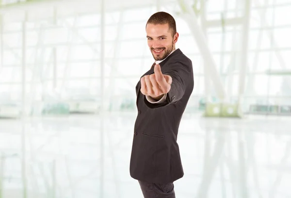 Retrato Homem Negócios Feliz Escritório — Fotografia de Stock