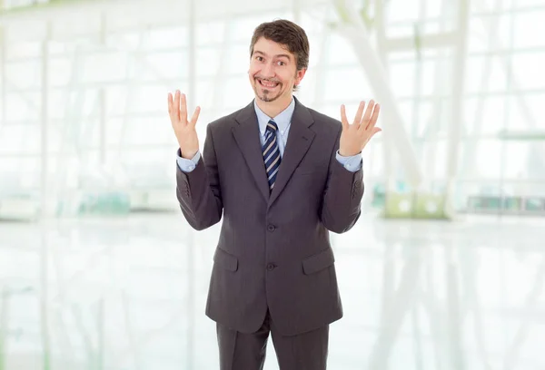 Silly Business Man Portrait Office — Stock Photo, Image