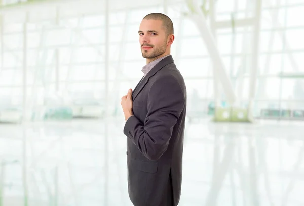 Retrato Homem Negócios Feliz Escritório — Fotografia de Stock