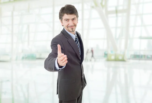 Geschäftsmann Anzug Bietet Büro Die Hand Schütteln — Stockfoto