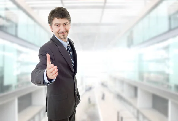 Businessman Suit Offering Shake Hand Office — Stock Photo, Image