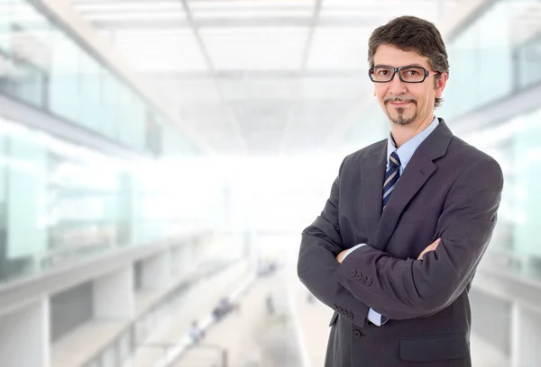 Retrato Homem Negócios Feliz Escritório — Fotografia de Stock