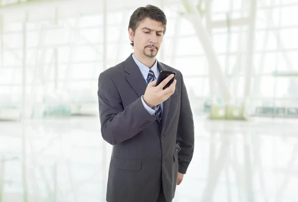 Young Business Man Phone Office — Stock Photo, Image