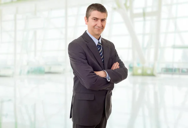 Retrato Homem Negócios Feliz Escritório — Fotografia de Stock