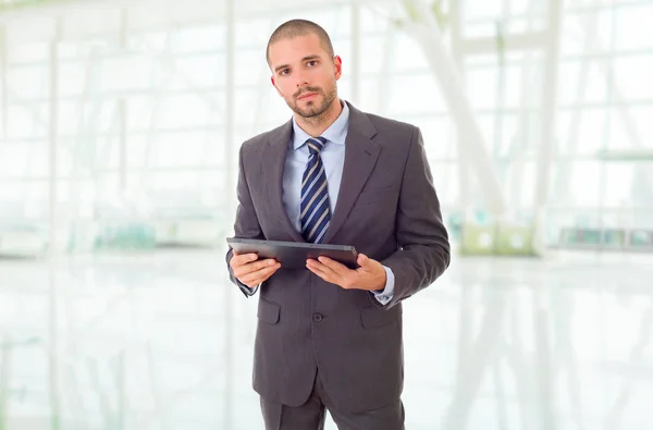 Worried Businessman Tablet Office — Stock Photo, Image