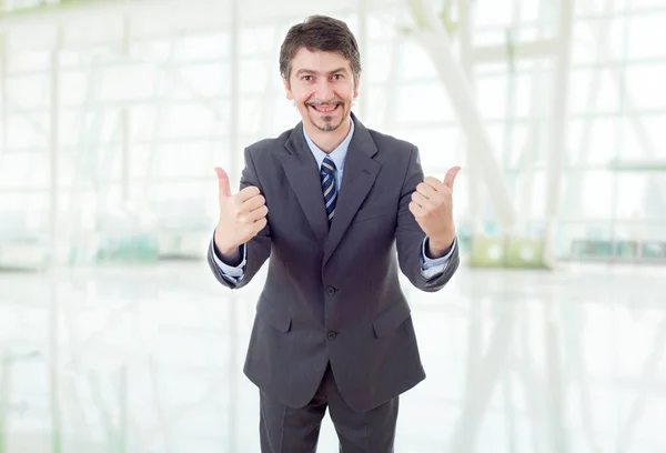 Retrato Homem Negócios Feliz Escritório — Fotografia de Stock