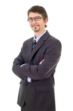 genç iş adamı portre üzerinde beyaz izole