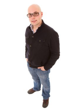 aptal casual adam tam vücut, izole