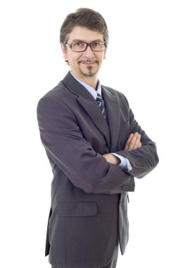 genç iş adamı portre üzerinde beyaz izole