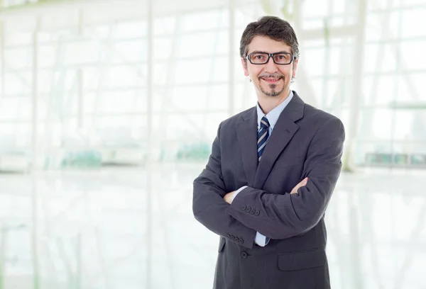 Jong Zakenman Portret Kantoor — Stockfoto