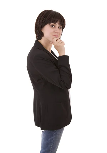 孤立在白色背景上的年轻商业女肖像 — 图库照片