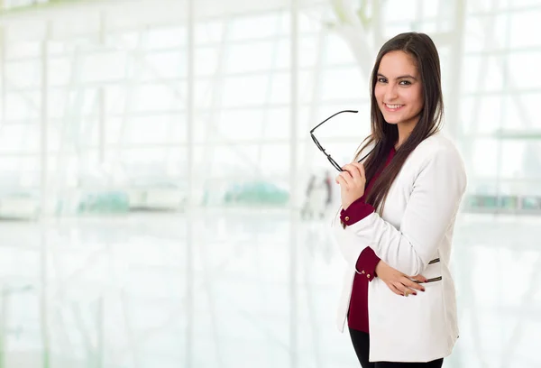 Gelukkig Zakelijke Vrouw Portret Kantoor — Stockfoto