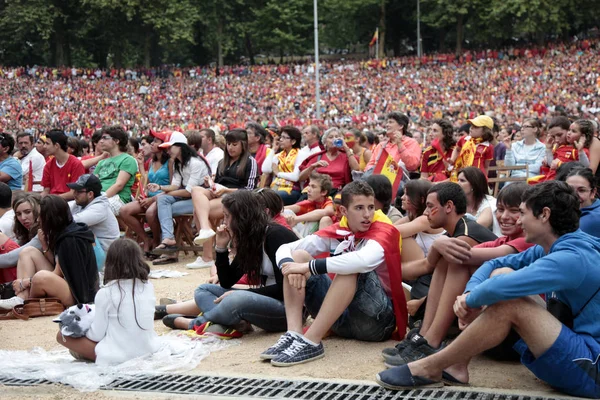 Aficionados Españoles Durante Partido Final Copa Mundial Fútbol Fifa Vigo — Foto de Stock