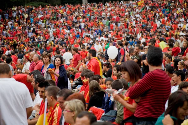 Aficionados Españoles Durante Partido Final Copa Mundial Fútbol Fifa Vigo —  Fotos de Stock