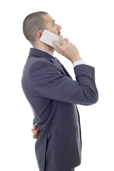 Worried Business Man Phone Isolated — Stock Photo, Image