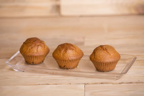 Delicious Cupcakes Cake Wooden Table — Stock Photo, Image