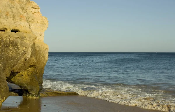 Ünlü Plajı Olhos Agua Albufeira Plaj Algarve Bölgesinin Ünlü Turistik — Stok fotoğraf