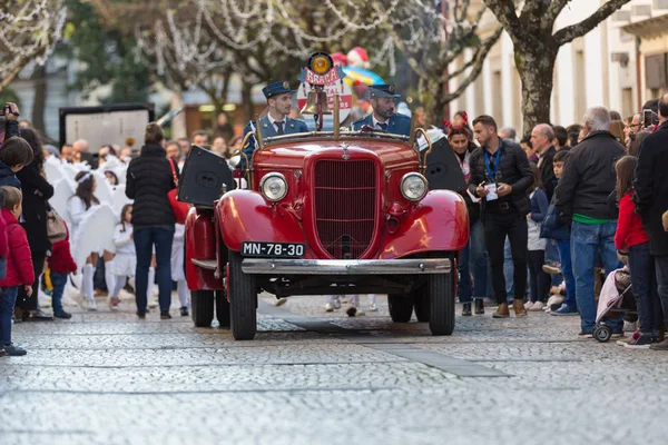 Braga Christmas Parade Straten Van Oude Stad Van Braga Portugal — Stockfoto
