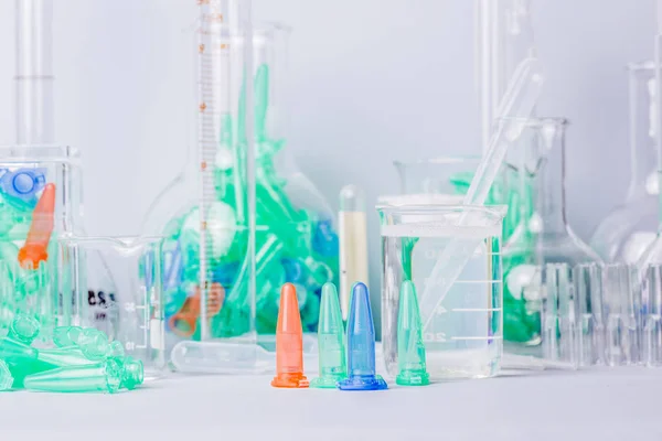 Laboratorio Investigación Surtido Detalle Equipos Cristalería — Foto de Stock