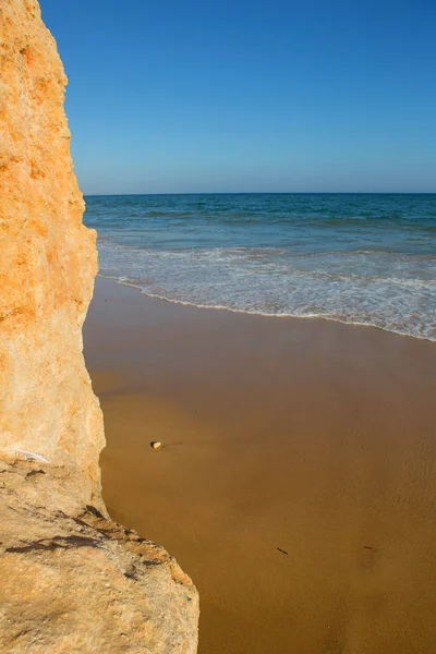 Красивый Пляж Албуфейре Алгарве Португалии — стоковое фото