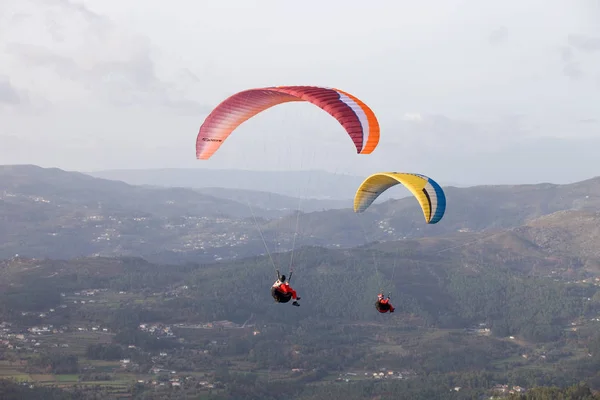 Paragliding Cross-country Portuguese League, in the north of Portugal — Stock Photo, Image