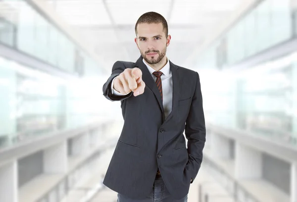 Business man pointing, at the office — Stock Photo, Image