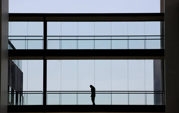 Silhouette der jungen Geschäftsfrau — Stockfoto