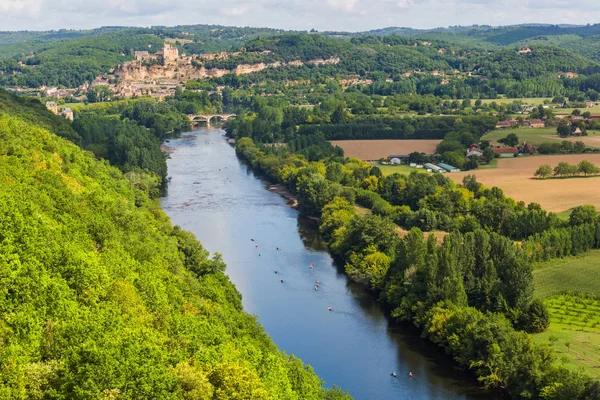 Rzeka Dordogne w Castelnaud — Zdjęcie stockowe
