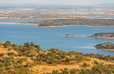View of the Alqueva dam Monsaraz. Alentejo, Portugal clipart