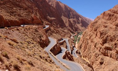 Dades Boğazı. Fas 'taki Atlas Dağları' ndaki Dades Nehri Boğazı