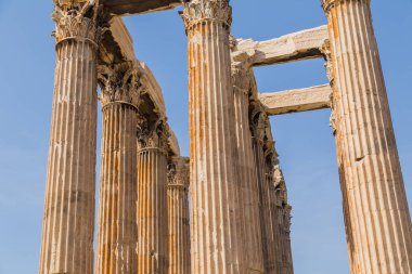 Olympian Zeus Tapınağı, Atina, Yunanistan. Atina 'nın ünlü bir turizm merkezi.