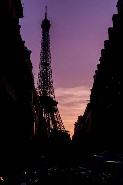 Vista Torre Eiffel Vista Desde Champ Mars Semáforo París Francia — Foto de Stock
